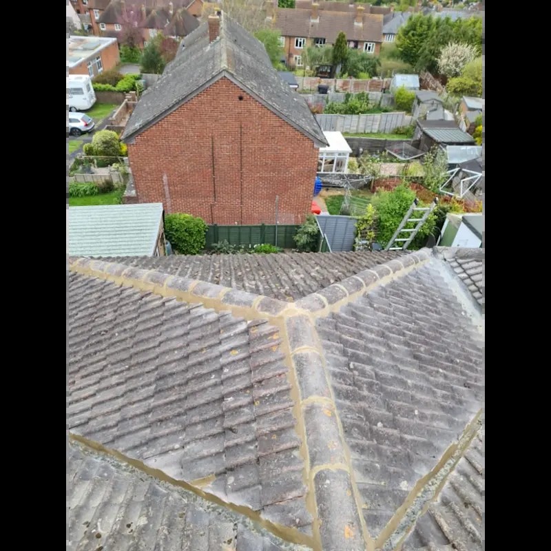 Roof tiling and leadwork close-up